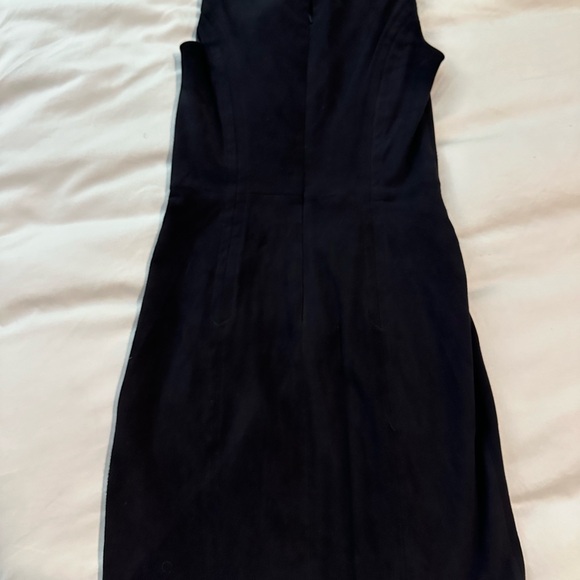 Theory Navy Suede Dress with Front Zipper - Size 0 - Picture 5 of 5